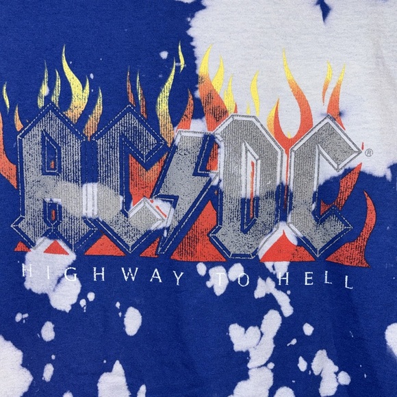 AC/DC Highway to Hell Blue Tie Dye T Shirt, Size XL, NWOT - Picture 2 of 9